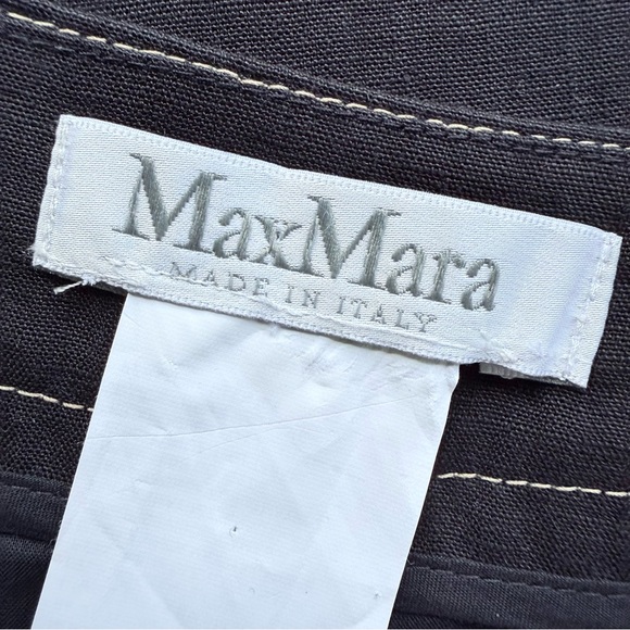 MaxMara Black Linen Midi Pencil Skirt 6 US - Picture 9 of 15